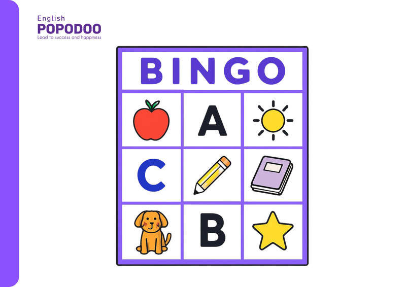 Trò chơi Bingo cho trẻ mầm non học tiếng Anh