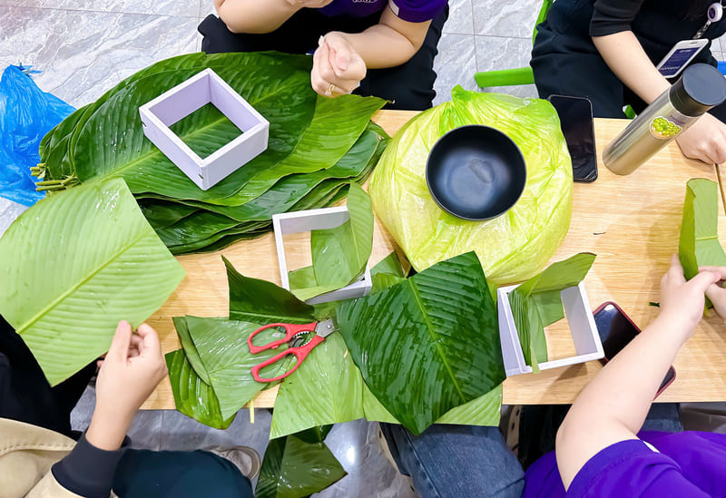 Các nguyên liệu gói bánh chưng 