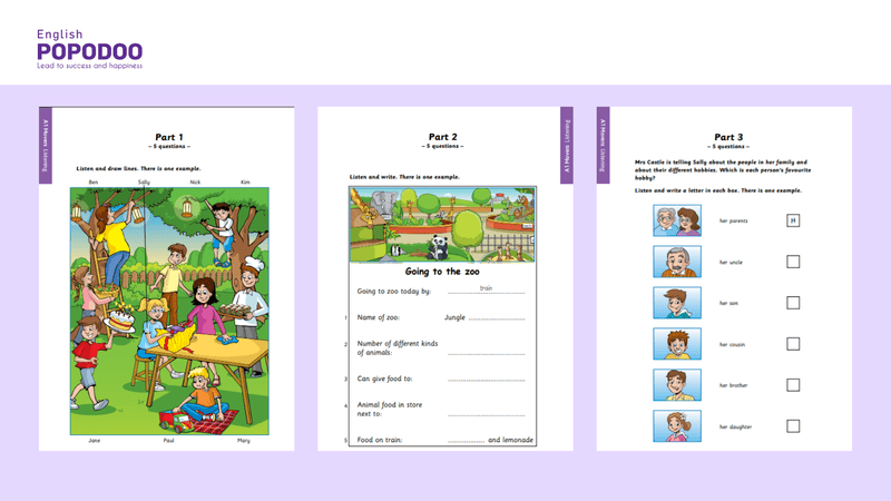 Mẫu phần thi Listening trong bài thi chứng chỉ Movers