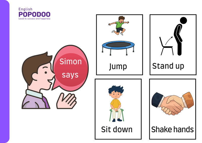 Ôn tập và thực hành các mẫu câu ngữ pháp với game Simon Says