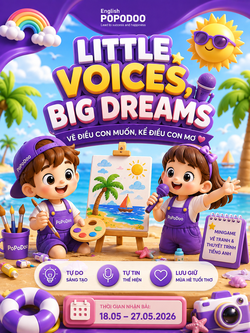 Cuộc thi kể chuyện qua tranh Little Voices, Big Dreams dành cho các bạn nhỏ tại PoPoDoo Hải Phòng 