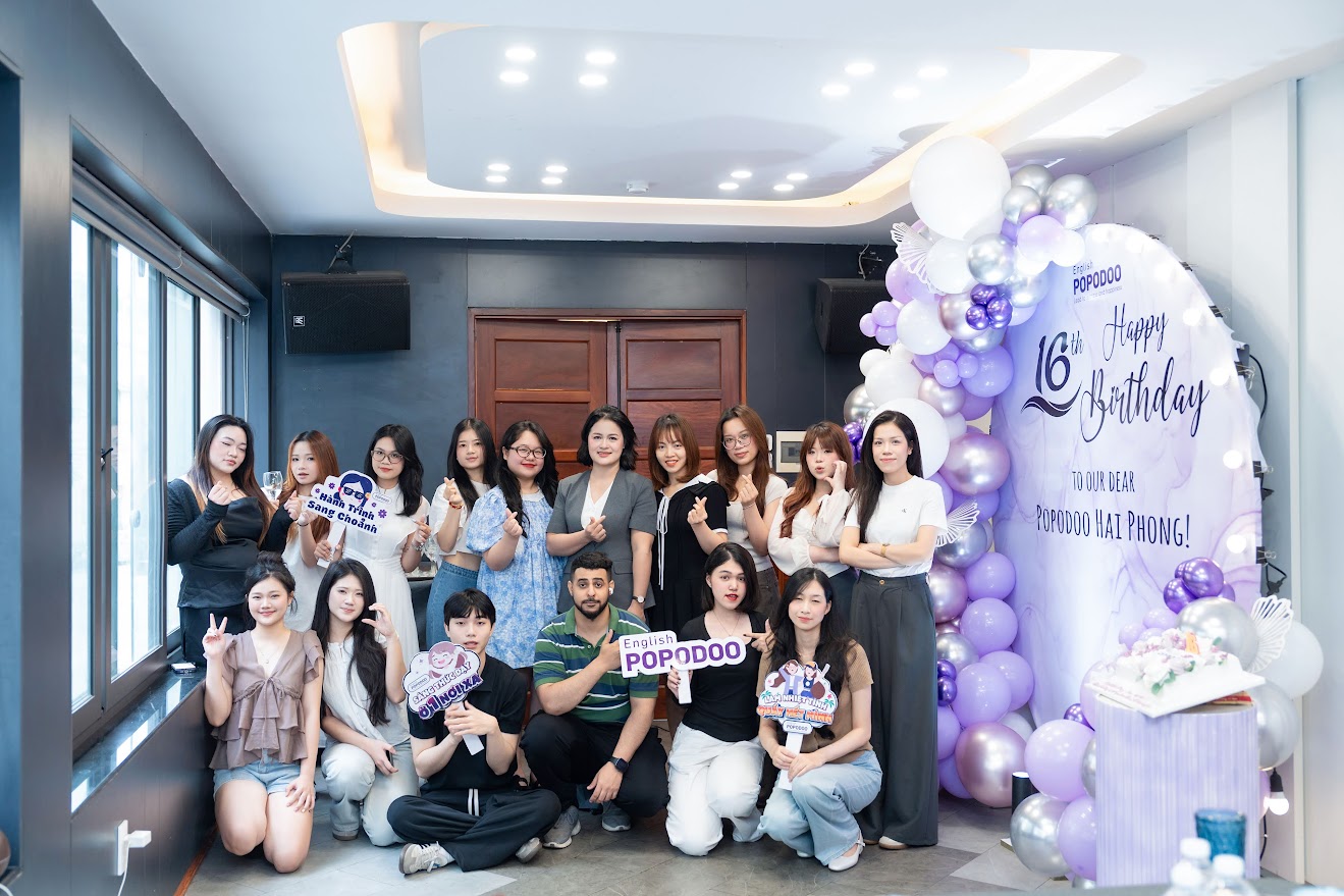 Sinh nhật lần thứ 16 Anh ngữ  quốc tế PoPoDoo Hải Phòng ghi dấu một hành trình rực rỡ.