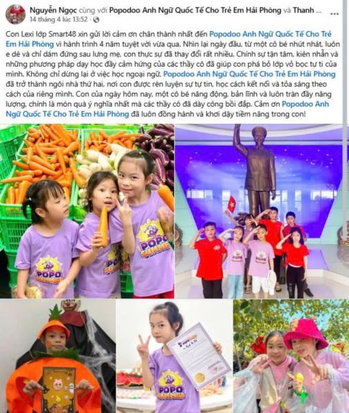Những lời chúc thân thương từ phụ huynh gửi tới PoPoDoo Hải Phòng tuổi 16