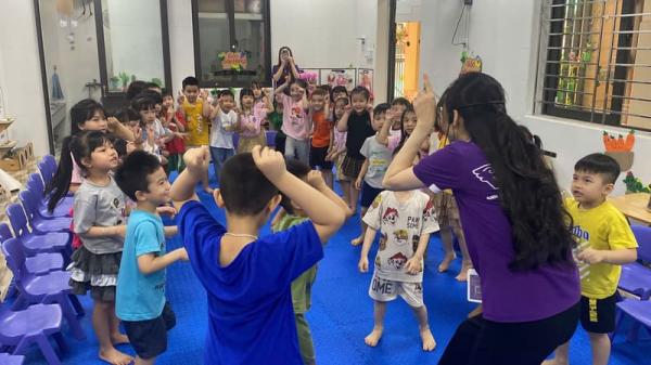 Tiết học demo bán trú hè tại trường mầm non 